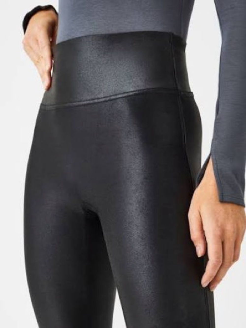 Spanx High-Waist Black Leather Leggings